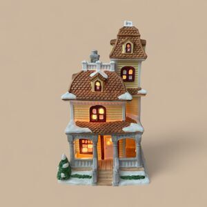 Bert the Policemans House: Lighted Porcelain Christmas Village Building